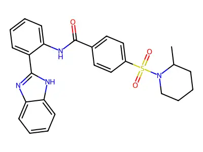 N-[2-(1H-benzimidazol-2-yl)phenyl]-4-(2-methylpiperidin-1-yl)sulfonylbenzamide structure