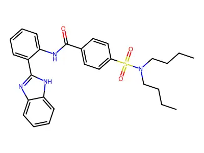 N-(2-(1H-benzo[d]imidazol-2-yl)phenyl)-4-(N,N-dibutylsulfamoyl)benzamide structure