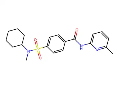 4-[cyclohexyl(methyl)sulfamoyl]-N-(6-methylpyridin-2-yl)benzamide structure