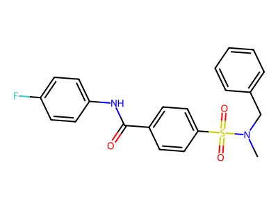 4-[benzyl(methyl)sulfamoyl]-N-(4-fluorophenyl)benzamide structure