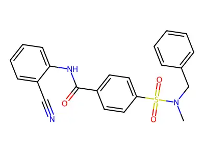 4-[benzyl(methyl)sulfamoyl]-N-(2-cyanophenyl)benzamide structure