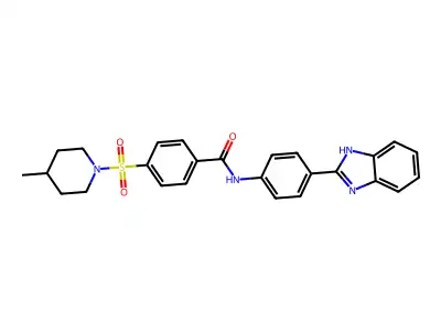 N-[4-(1H-benzimidazol-2-yl)phenyl]-4-(4-methylpiperidin-1-yl)sulfonylbenzamide structure