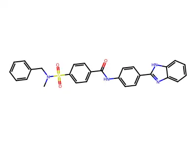 N-(4-(1H-benzo[d]imidazol-2-yl)phenyl)-4-(N-benzyl-N-methylsulfamoyl)benzamide structure