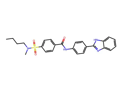 N-(4-(1H-benzo[d]imidazol-2-yl)phenyl)-4-(N-butyl-N-methylsulfamoyl)benzamide structure