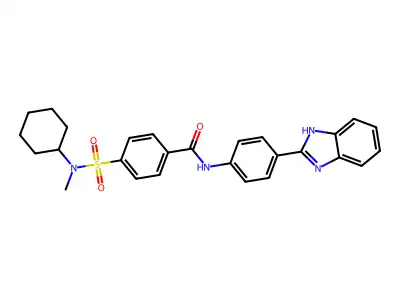 N-[4-(1H-benzimidazol-2-yl)phenyl]-4-[cyclohexyl(methyl)sulfamoyl]benzamide structure