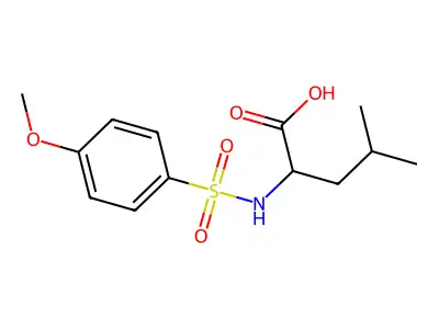 (2S)-2-[(4-methoxyphenyl)sulfonylamino]-4-methylpentanoic acid structure