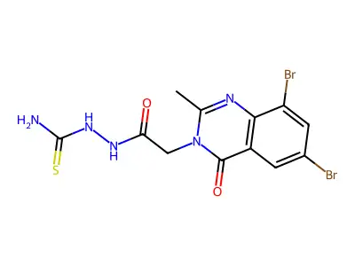 [[2-(6,8-dibromo-2-methyl-4-oxoquinazolin-3-yl)acetyl]amino] structure