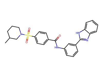 N-[3-(1H-benzimidazol-2-yl)phenyl]-4-(3-methylpiperidin-1-yl)sulfonylbenzamide structure