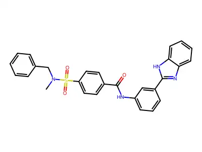 N-(3-(1H-benzo[d]imidazol-2-yl)phenyl)-4-(N-benzyl-N-methylsulfamoyl)benzamide structure