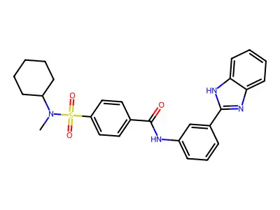 N-[3-(1H-benzimidazol-2-yl)phenyl]-4-[cyclohexyl(methyl)sulfamoyl]benzamide structure