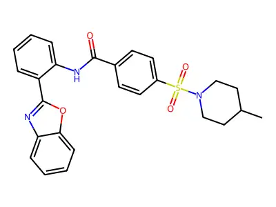 N-[2-(1,3-benzoxazol-2-yl)phenyl]-4-[(4-methylpiperidin-1-yl)sulfonyl]benzamide structure