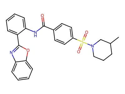 N-(2-(benzo[d]oxazol-2-yl)phenyl)-4-((3-methylpiperidin-1-yl)sulfonyl)benzamide structure