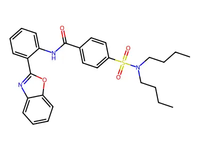 N-[2-(1,3-benzoxazol-2-yl)phenyl]-4-(dibutylsulfamoyl)benzamide structure