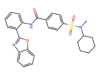N-[2-(1,3-benzoxazol-2-yl)phenyl]-4-[cyclohexyl(methyl)sulfamoyl]benzamide structure