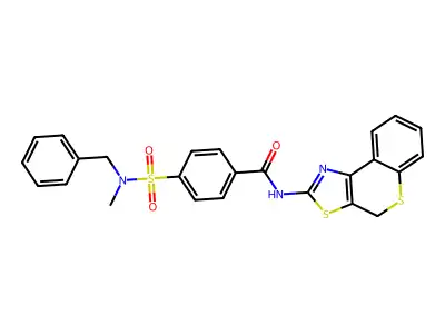 4-[benzyl(methyl)sulfamoyl]-N-{4H-thiochromeno[4,3-d][1,3]thiazol-2-yl}benzamide structure