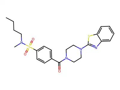 4-[4-(1,3-benzothiazol-2-yl)piperazine-1-carbonyl]-N-butyl-N-methylbenzene-1-sulfonamide structure