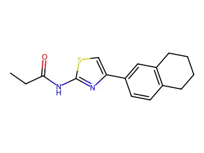 N-[4-(5,6,7,8-tetrahydronaphthalen-2-yl)-1,3-thiazol-2-yl]propanamide structure