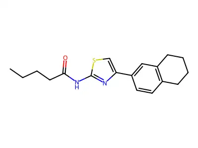N-[4-(5,6,7,8-tetrahydronaphthalen-2-yl)-1,3-thiazol-2-yl]pentanamide structure