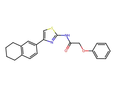 2-phenoxy-N-[4-(5,6,7,8-tetrahydronaphthalen-2-yl)-1,3-thiazol-2-yl]acetamide structure