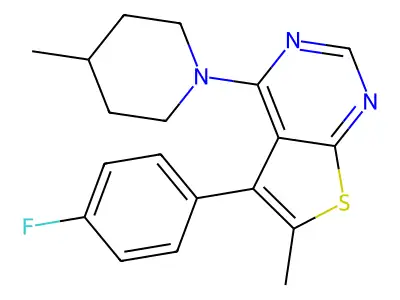 5-(4-Fluorophenyl)-6-methyl-4-(4-methylpiperidin-1-yl)thieno[2,3-d]pyrimidine structure