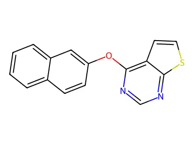4-(Naphthalen-2-yloxy)thieno[2,3-d]pyrimidine structure