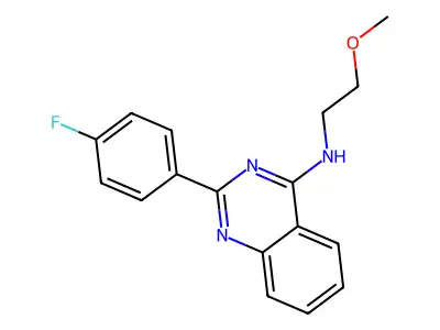 2-(4-fluorophenyl)-N-(2-methoxyethyl)quinazolin-4-amine structure