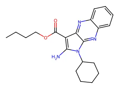butyl 2-amino-1-cyclohexyl-1H-pyrrolo[2,3-b]quinoxaline-3-carboxylate structure