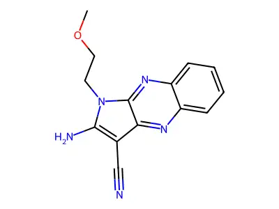 2-amino-1-(2-methoxyethyl)-1H-pyrrolo[2,3-b]quinoxaline-3-carbonitrile structure