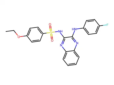 4-ethoxy-N-{3-[(4-fluorophenyl)amino]quinoxalin-2-yl}benzene-1-sulfonamide structure