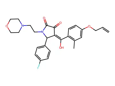 5-(4-fluorophenyl)-3-hydroxy-4-[2-methyl-4-(prop-2-en-1-yloxy)benzoyl]-1-[2-(morpholin-4-yl)ethyl]-2,5-dihydro-1H-pyrrol-2-one structure