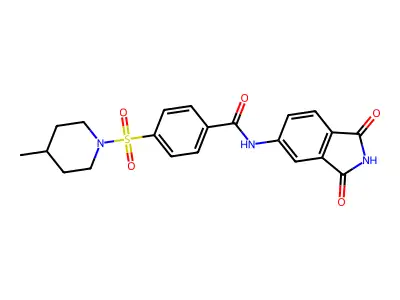 N-(1,3-dioxoisoindolin-5-yl)-4-((4-methylpiperidin-1-yl)sulfonyl)benzamide structure