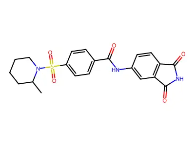 N-(1,3-dioxoisoindolin-5-yl)-4-((2-methylpiperidin-1-yl)sulfonyl)benzamide structure