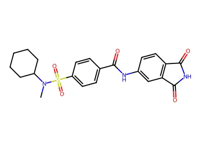4-(N-cyclohexyl-N-methylsulfamoyl)-N-(1,3-dioxoisoindolin-5-yl)benzamide structure