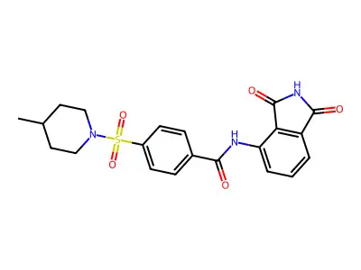N-(1,3-dioxoisoindolin-4-yl)-4-((4-methylpiperidin-1-yl)sulfonyl)benzamide structure