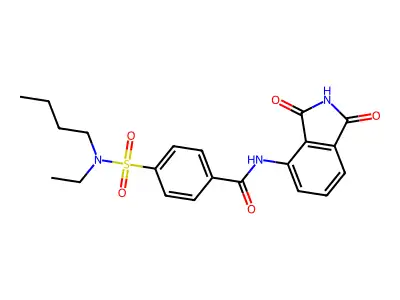 4-(N-butyl-N-ethylsulfamoyl)-N-(1,3-dioxoisoindolin-4-yl)benzamide structure