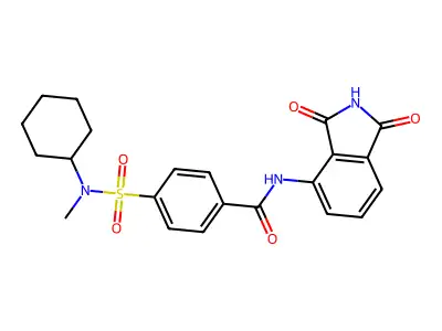 4-(N-cyclohexyl-N-methylsulfamoyl)-N-(1,3-dioxoisoindolin-4-yl)benzamide structure