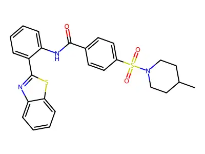 N-(2-(benzo[d]thiazol-2-yl)phenyl)-4-((4-methylpiperidin-1-yl)sulfonyl)benzamide structure