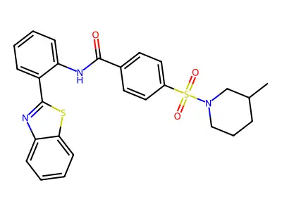 N-(2-(benzo[d]thiazol-2-yl)phenyl)-4-((3-methylpiperidin-1-yl)sulfonyl)benzamide structure