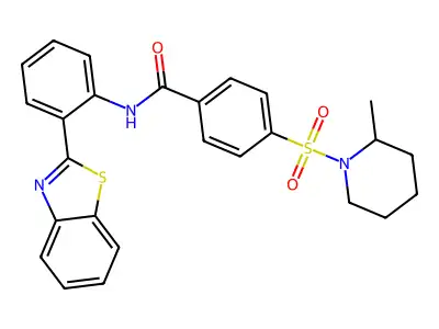 N-(2-(benzo[d]thiazol-2-yl)phenyl)-4-((2-methylpiperidin-1-yl)sulfonyl)benzamide structure