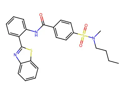 N-[2-(1,3-benzothiazol-2-yl)phenyl]-4-[butyl(methyl)sulfamoyl]benzamide structure