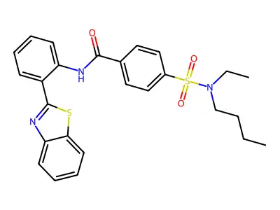N-[2-(1,3-benzothiazol-2-yl)phenyl]-4-[butyl(ethyl)sulfamoyl]benzamide structure