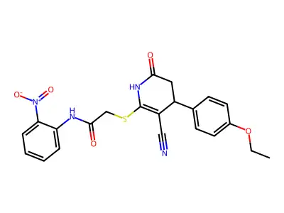 2-{[3-cyano-4-(4-ethoxyphenyl)-6-oxo-1,4,5,6-tetrahydropyridin-2-yl]sulfanyl}-N-(2-nitrophenyl)acetamide structure