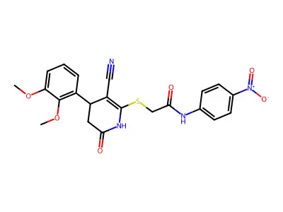 2-{[3-cyano-4-(2,3-dimethoxyphenyl)-6-oxo-1,4,5,6-tetrahydropyridin-2-yl]sulfanyl}-N-(4-nitrophenyl)acetamide structure