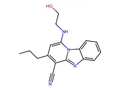 1-(2-Hydroxyethylamino)-3-propylpyrido[1,2-a]benzimidazole-4-carbonitrile structure