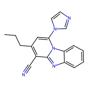 1-Imidazol-1-yl-3-propylpyrido[1,2-a]benzimidazole-4-carbonitrile structure