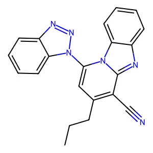 1-(1H-benzotriazol-1-yl)-3-propylpyrido[1,2-a]benzimidazole-4-carbonitrile structure