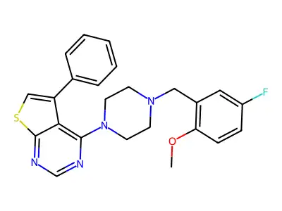 4-[4-(5-Fluoro-2-methoxybenzyl)piperazin-1-yl]-5-phenylthieno[2,3-d]pyrimidine structure
