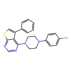 4-[4-(4-Chlorophenyl)piperazin-1-yl]-5-phenylthieno[2,3-d]pyrimidine structure