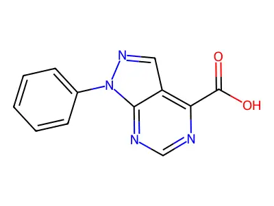 1-phenyl-1H-pyrazolo(3,4d)pyrimidine-4-carboxylic acid structure