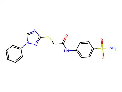 2-[(1-phenyl-1,2,4-triazol-3-yl)sulfanyl]-N-(4-sulfamoylphenyl)acetamide structure